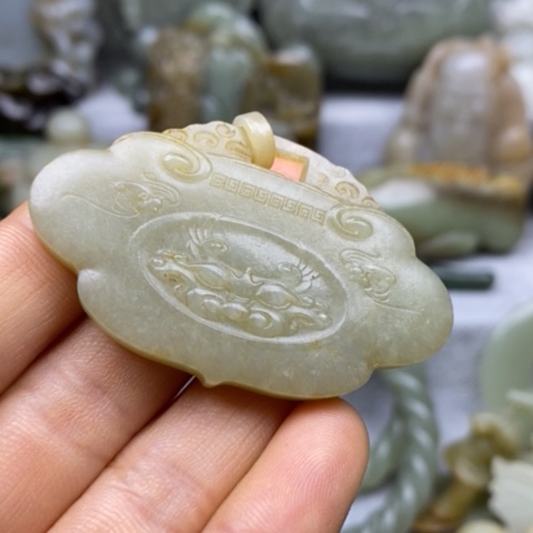 和田玉挂件把件摆件未镶嵌