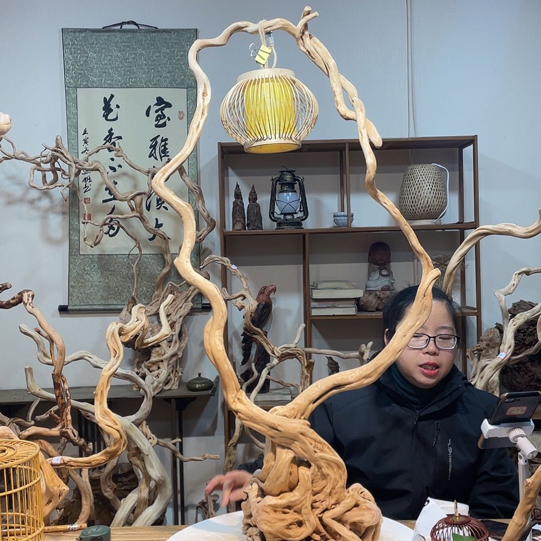 香杉木杜鹃根根艺摆件
