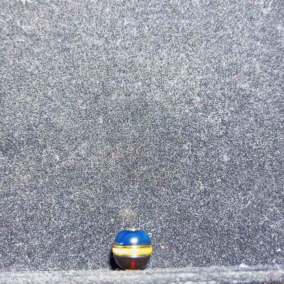 蓝珀珠宝奇石银S925镀金镶嵌红蓝净水汉堡珠12mm