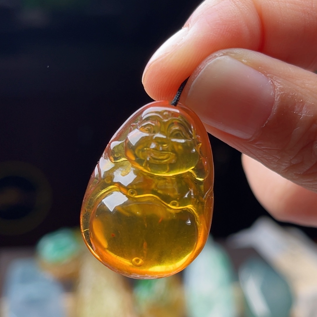 琥珀颈饰未镶嵌琥珀挂件