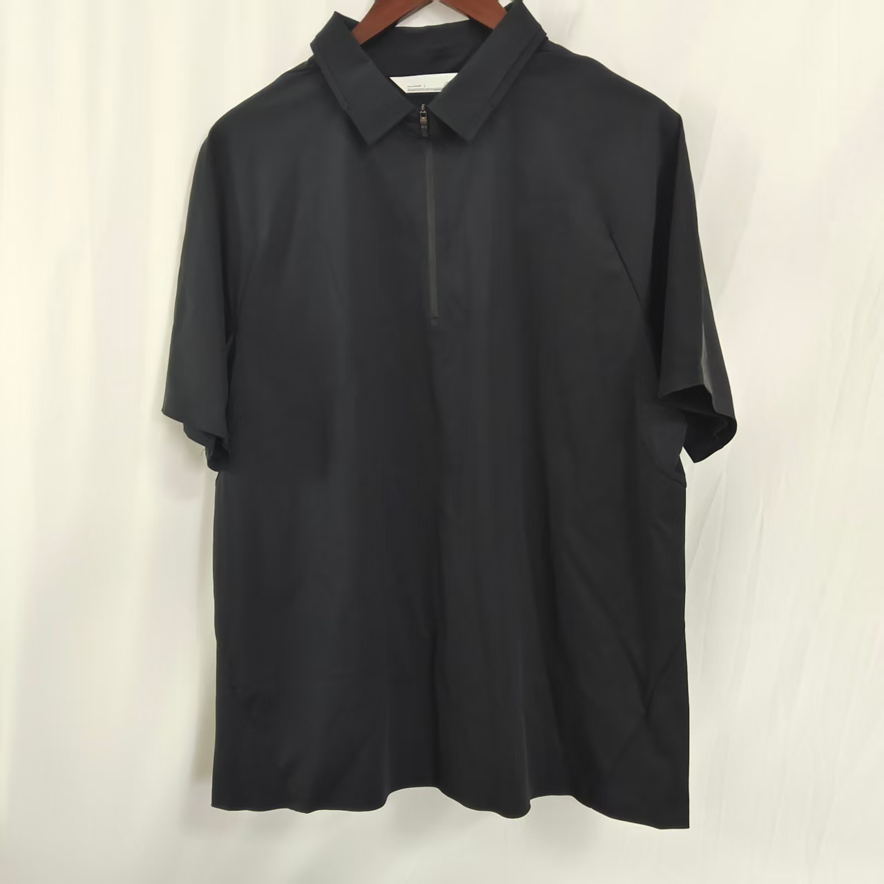 Sweet DD-海系列黑色休闲翻领拉链polo短袖
