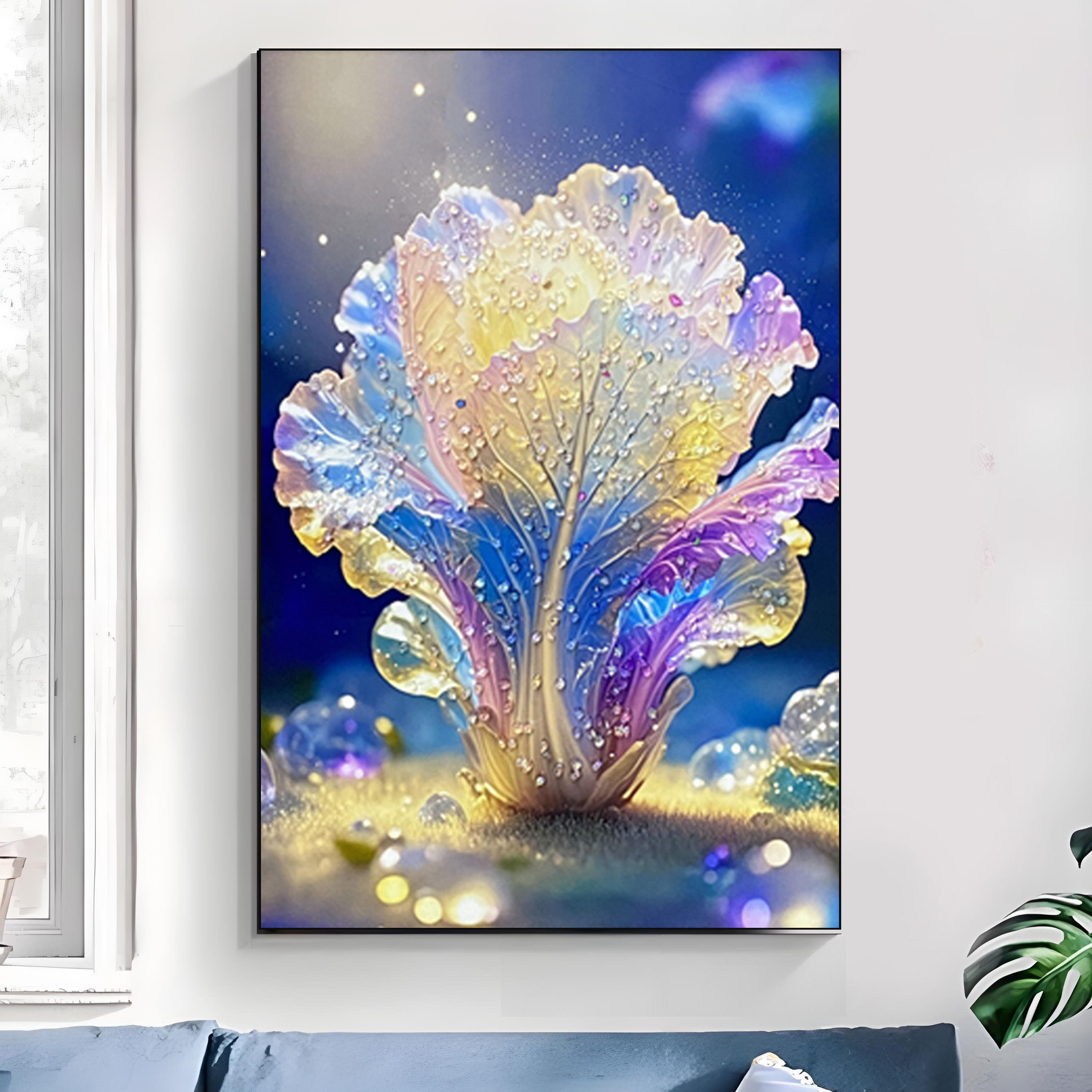 唯美七彩白菜招百财挂画客厅玄关墙上装饰房间百财4060