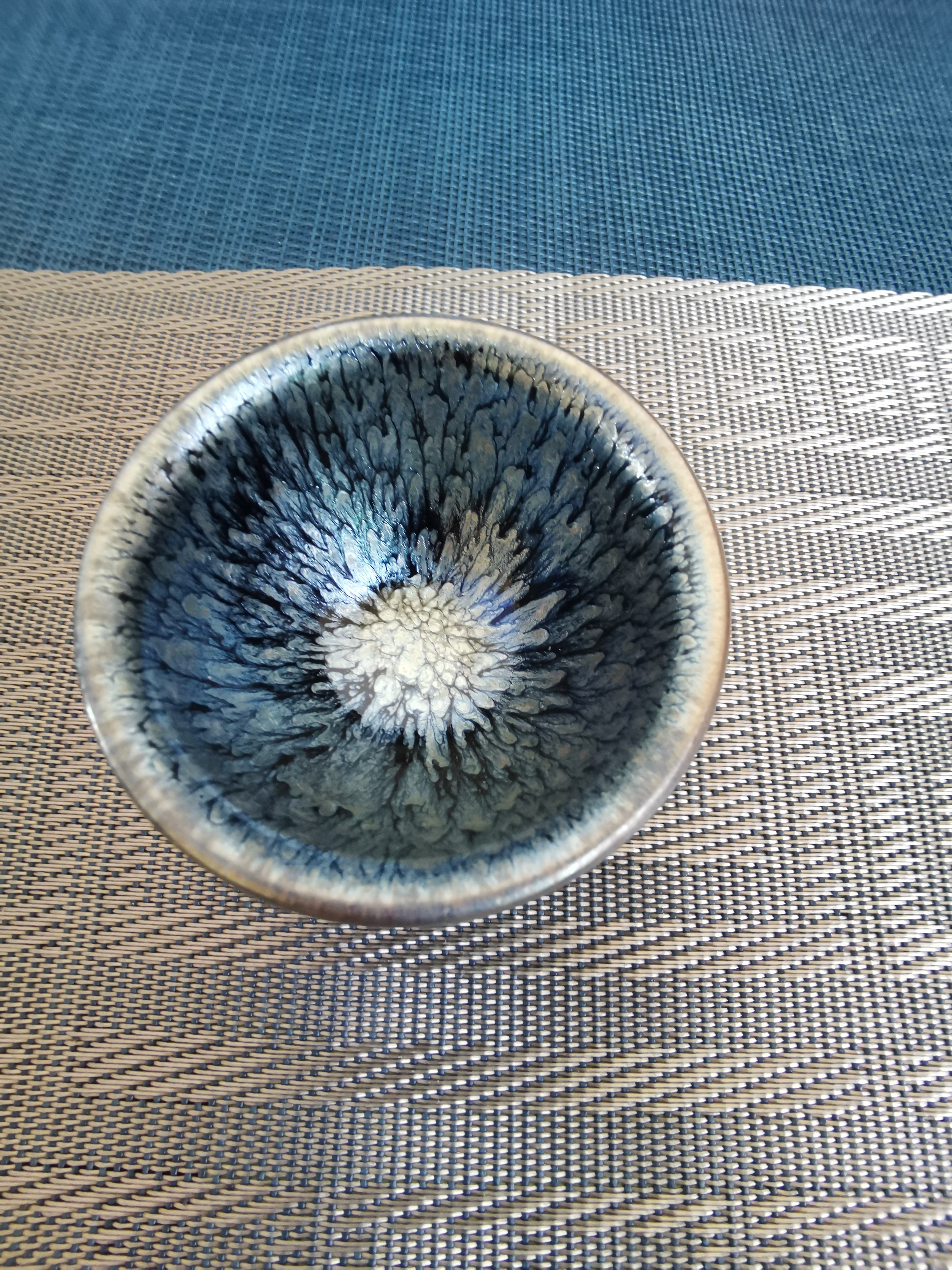 窑变百花纹理纯手工建盏主人杯高端茶器