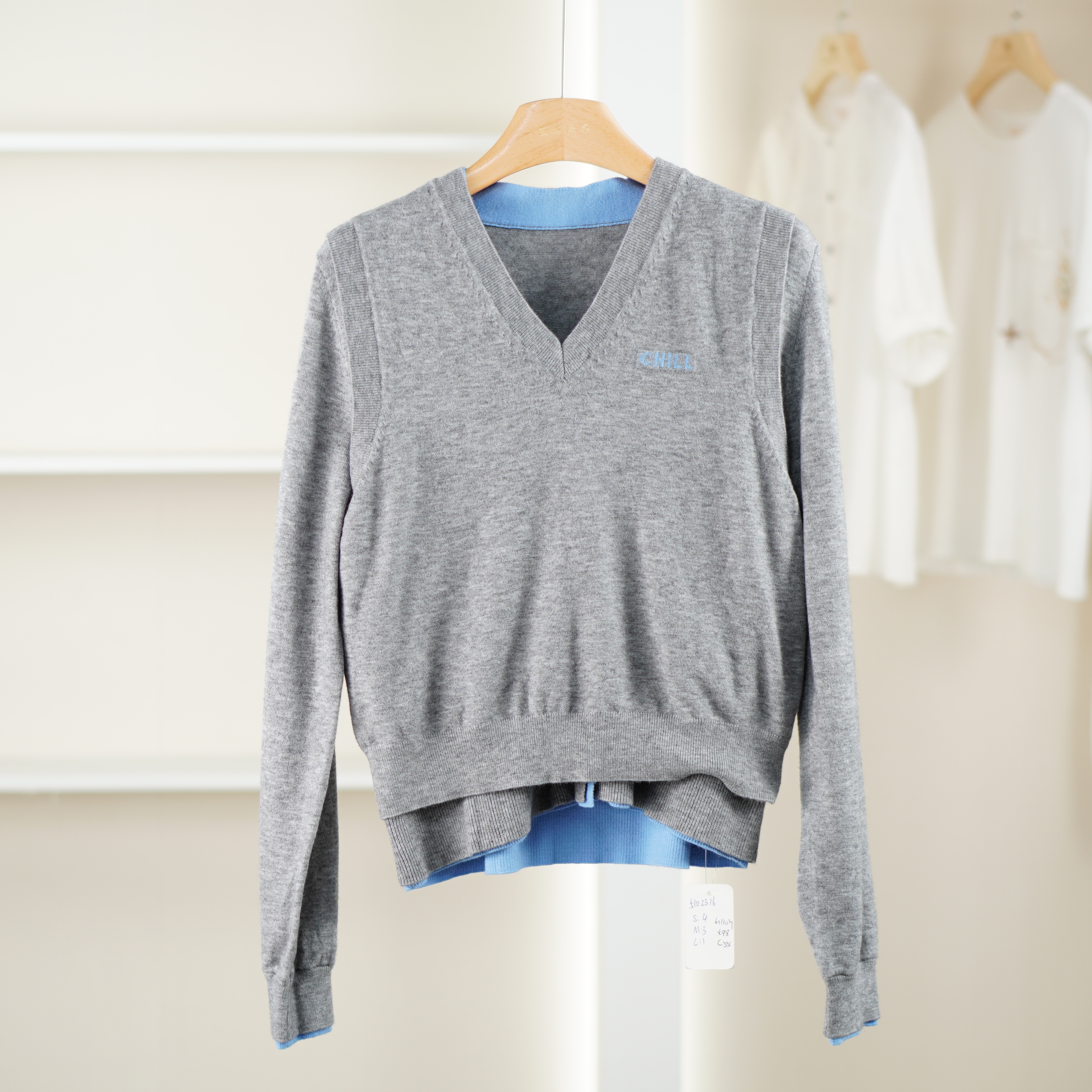 麦迪尚品【ML】5102316 春秋时尚针织V领毛衫马甲两件品牌女装