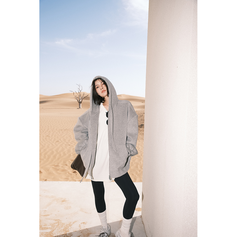 JCCC影子【旧梦灰度】灰色山羊绒混纺双面呢卫衣版双面呢JE4FSD18