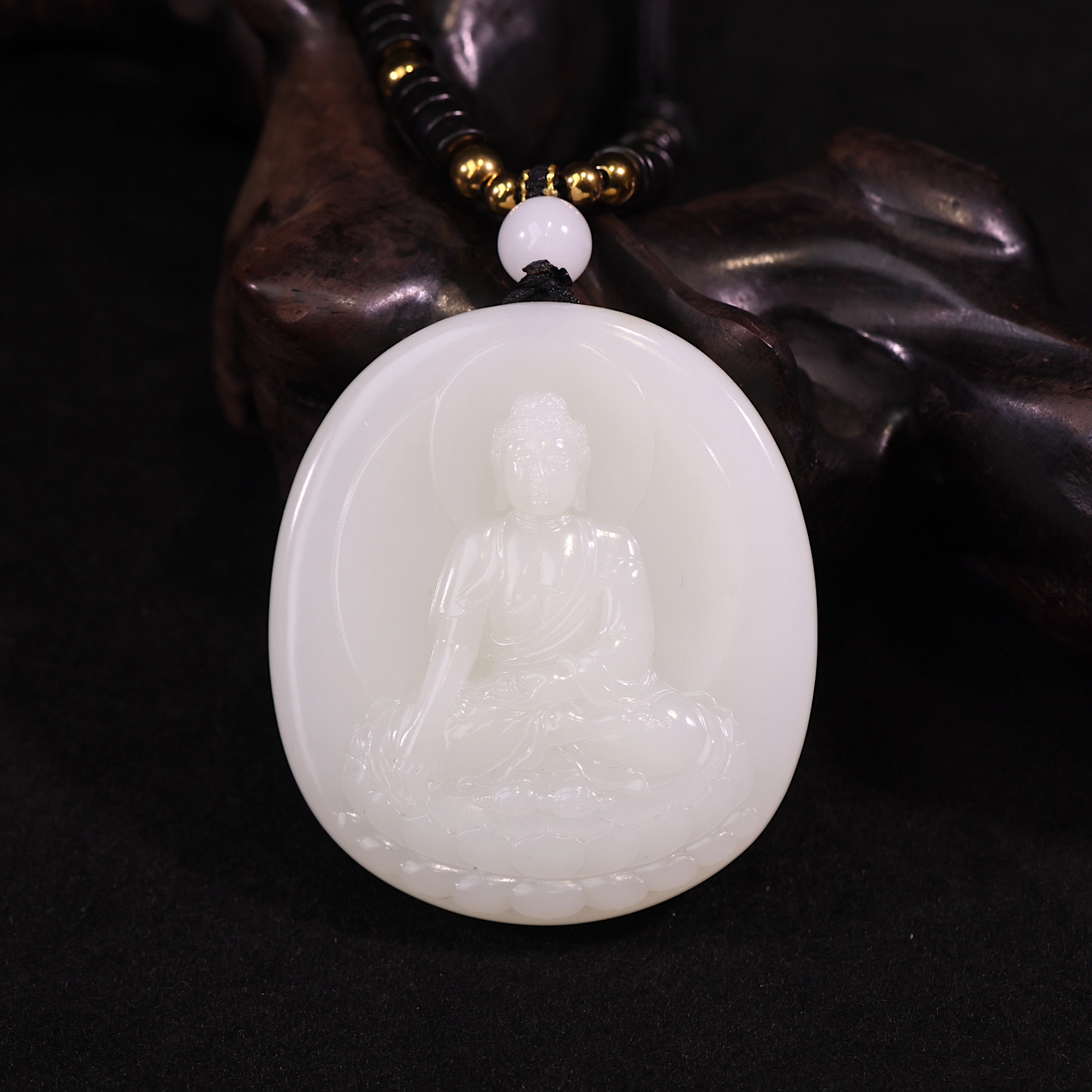 【新疆马爷珠宝】羊脂白玉大日如来