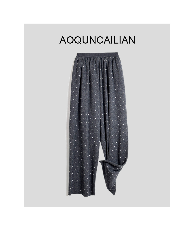 AoQunCaiLian秋季休闲时尚设计师款女士波点长裤-GG167