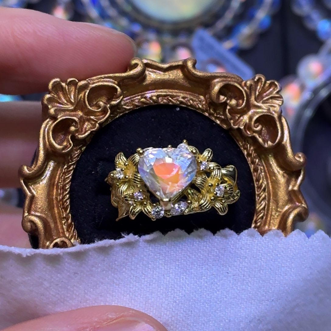 未镶嵌戒指月光石马岛月光石戒指