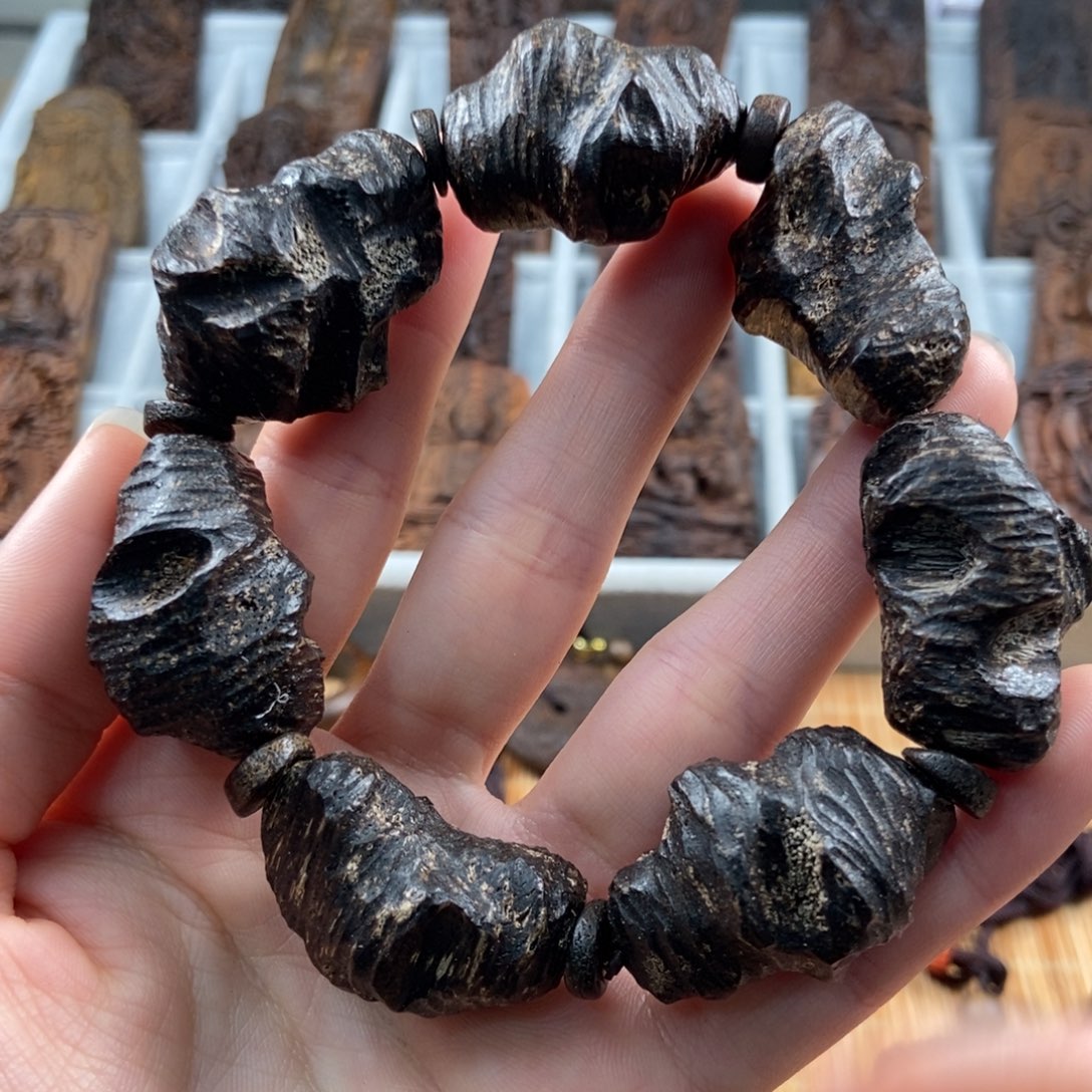 香榧木海南原漏手串