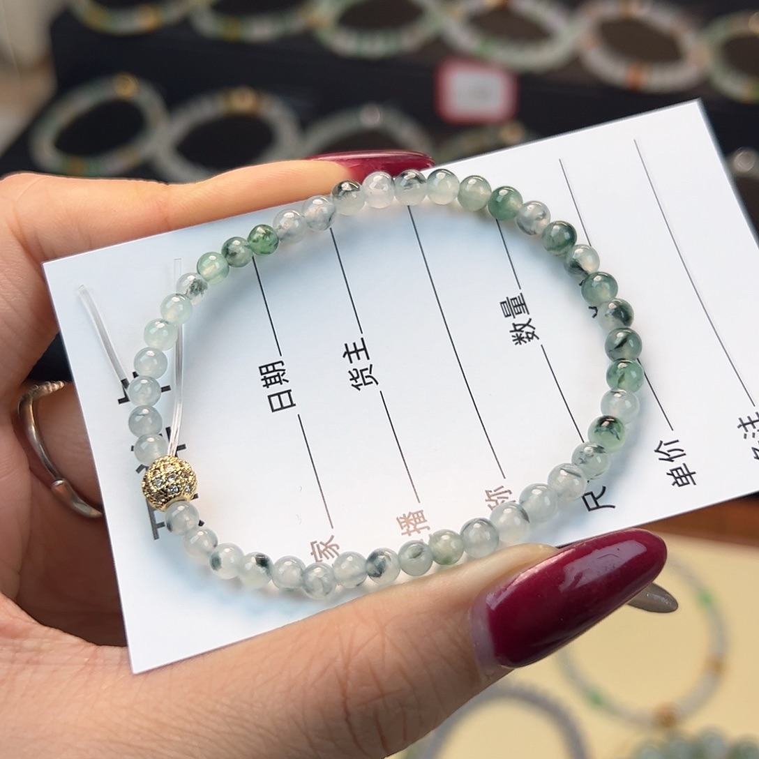 翡翠手串未镶嵌缅甸A货翡翠手串020