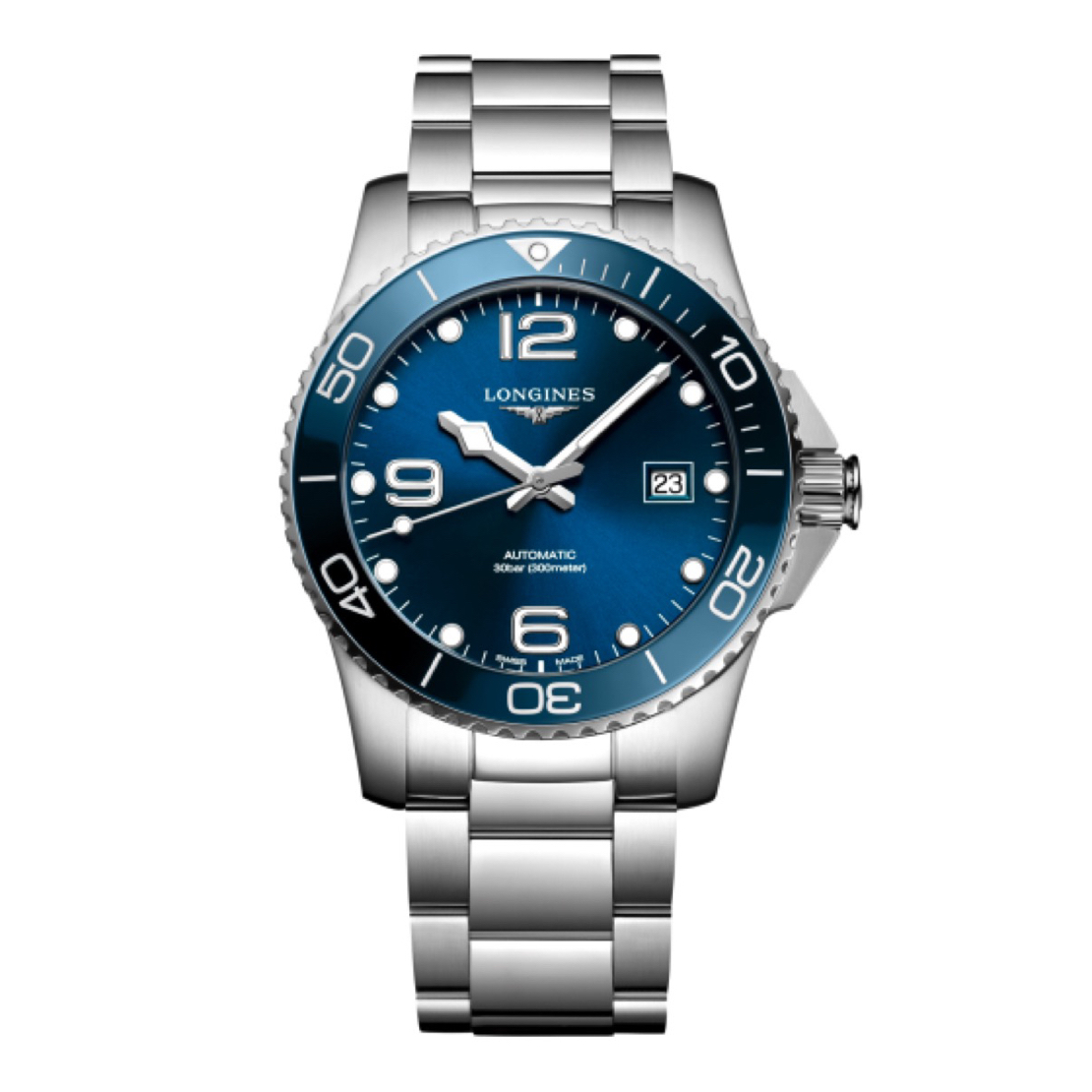 99新 Longines/浪琴 梵象批发/康卡斯/蓝灰绿/机械/41mm/14600