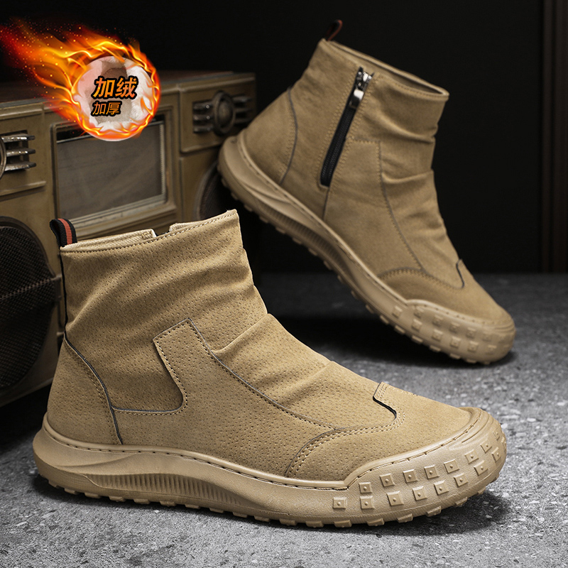 欧伦啄木鸟EUROTUCANO男鞋冬季加绒加厚保暖棉靴子男款休闲马丁靴