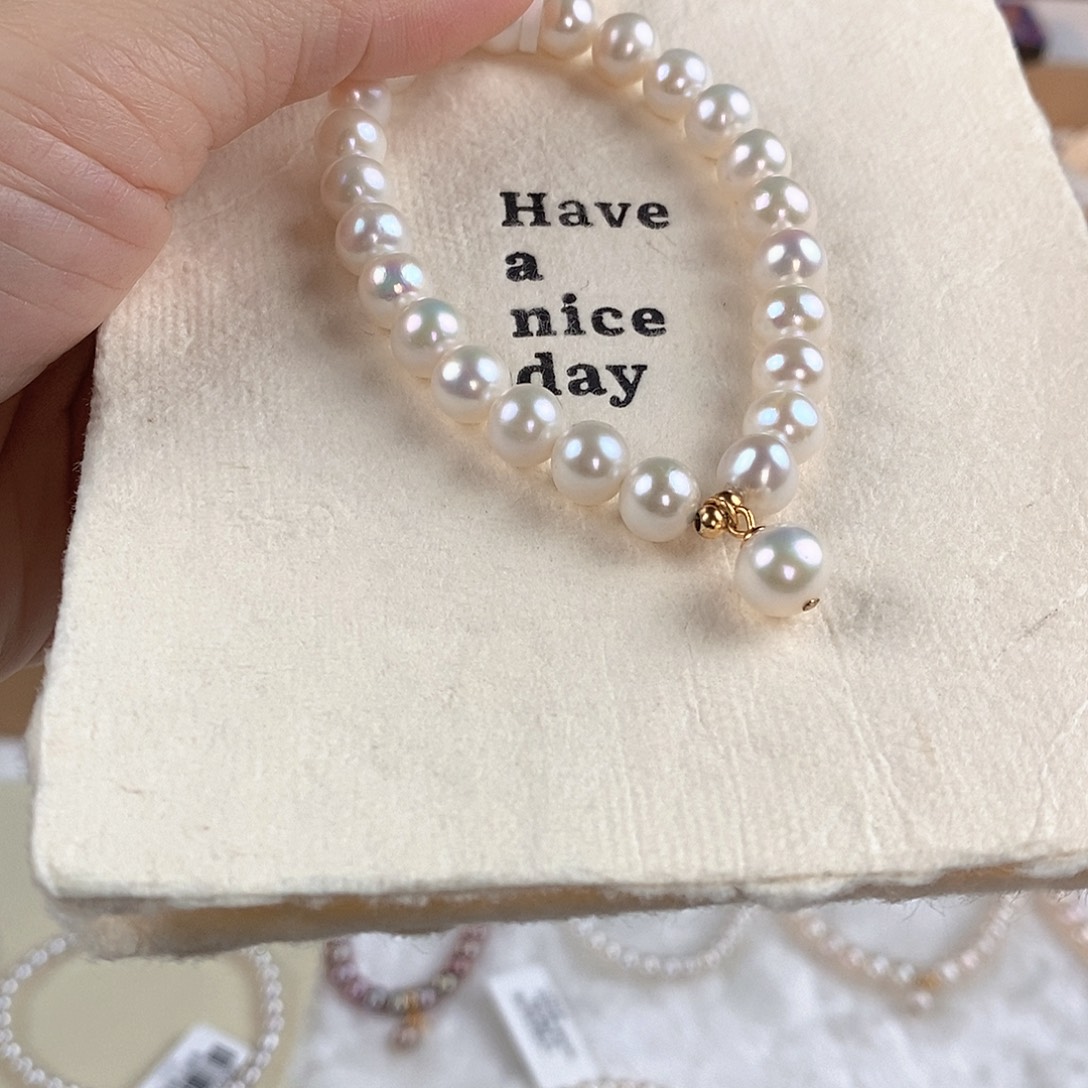 淡水珍珠银S925镶嵌手绳