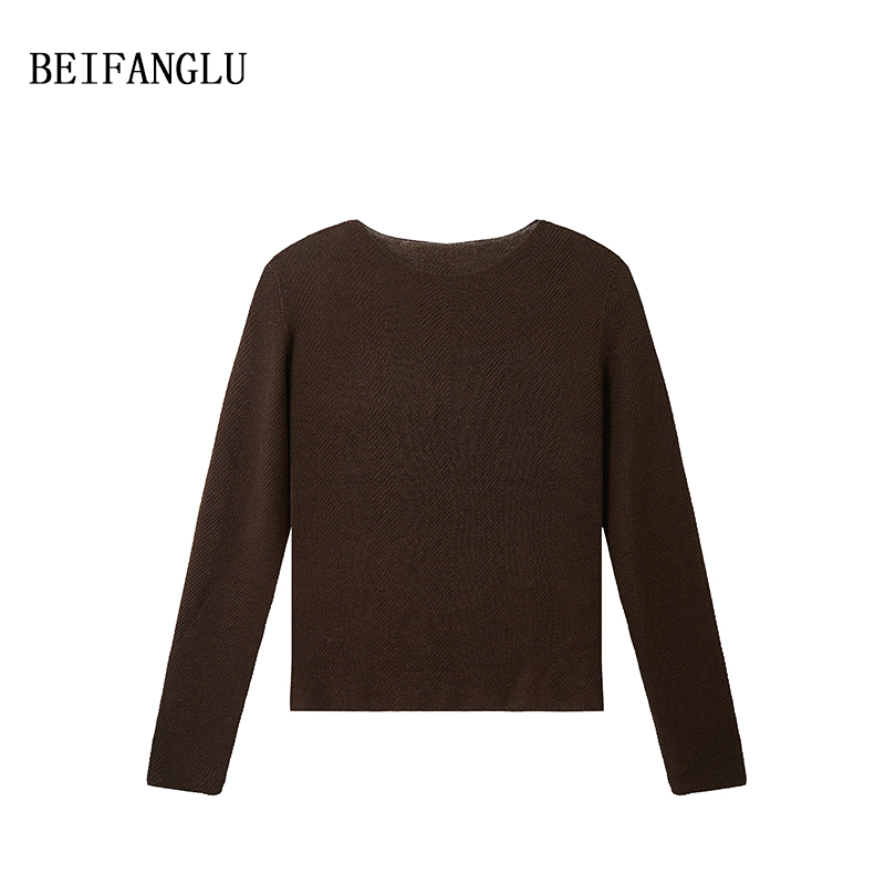 北方鹿简约休闲人字纹针织衫251354