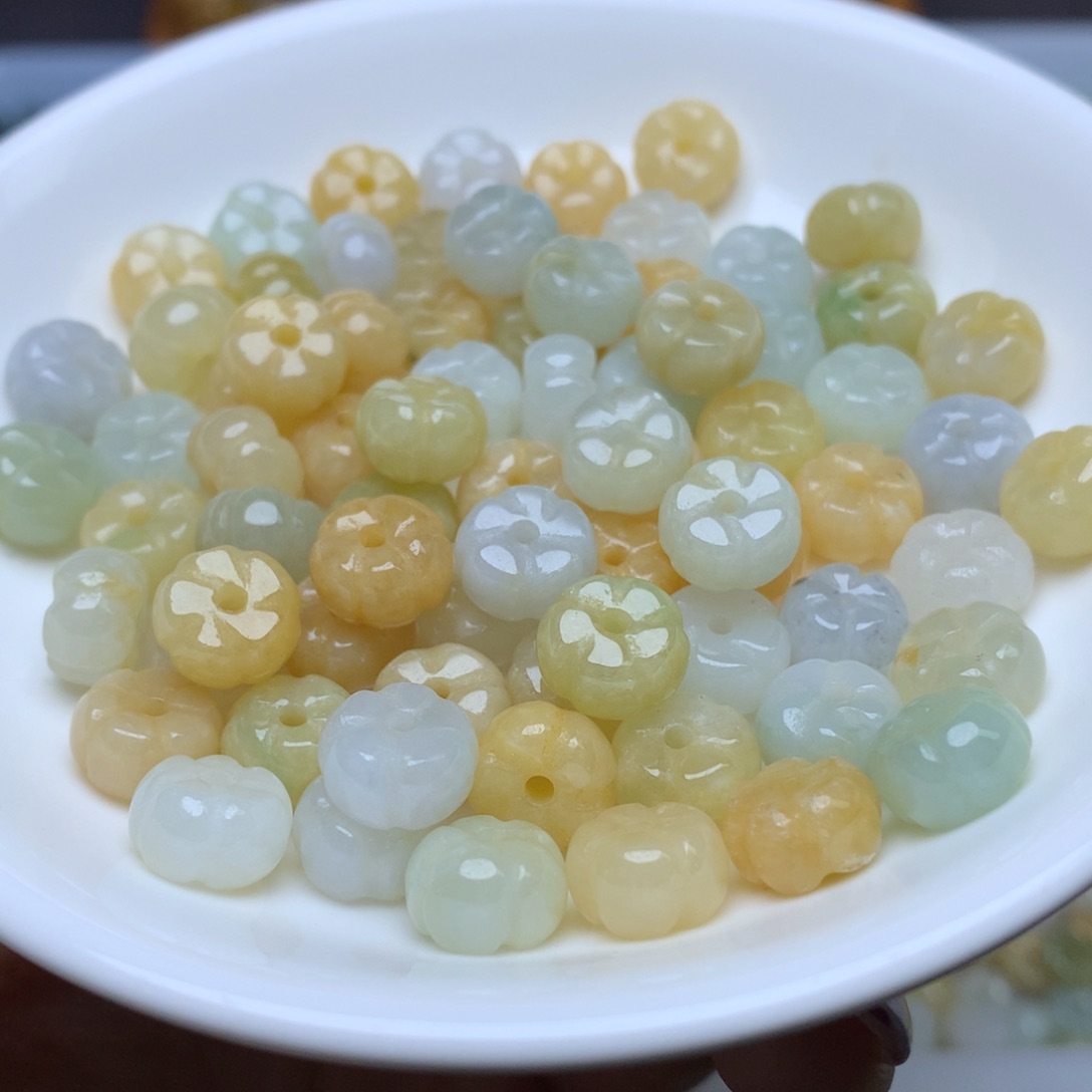 【闪购商品】翡翠手链未镶嵌卡5.6乘8.7冰黄多宝南瓜20个