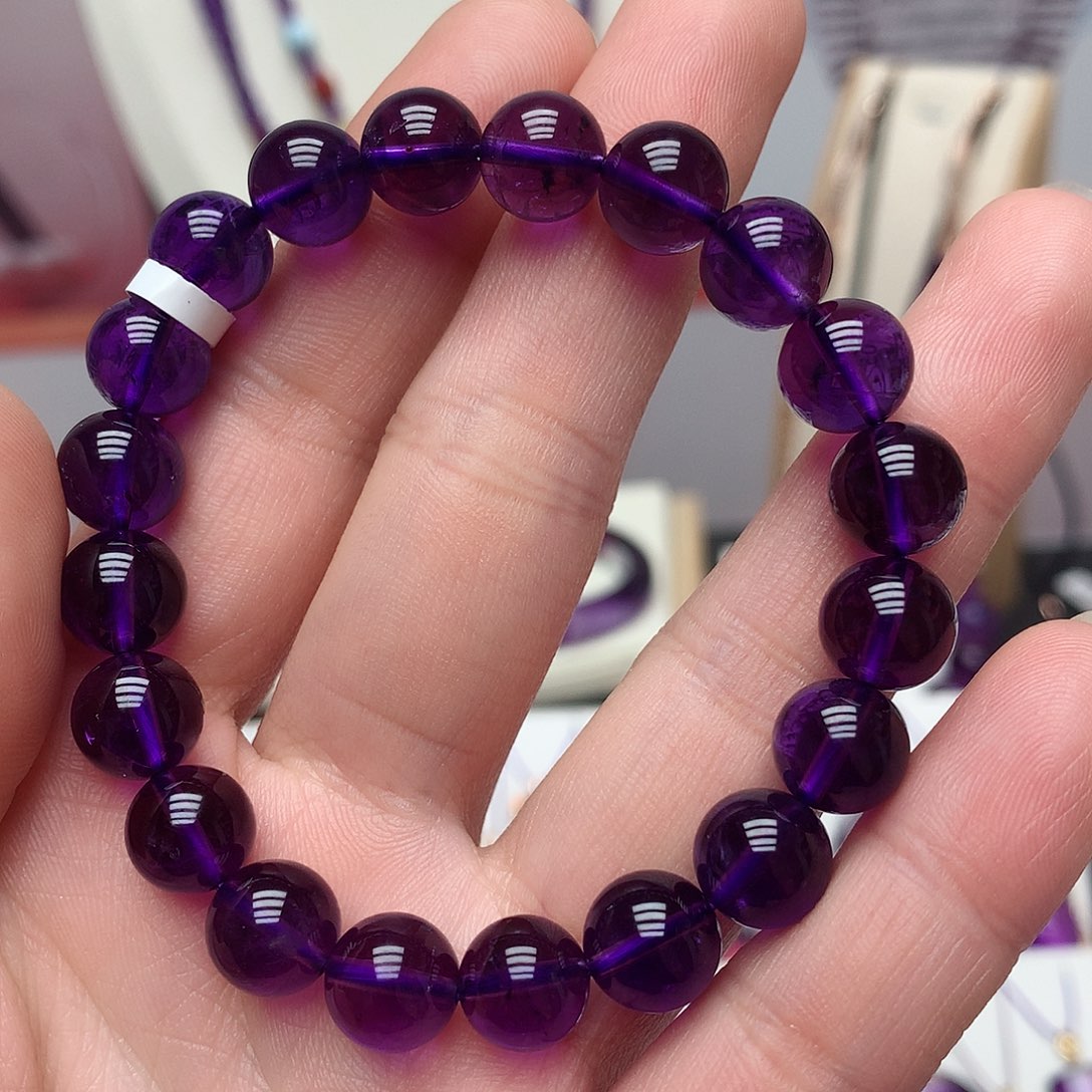 紫晶乌拉圭手串9m m未镶嵌