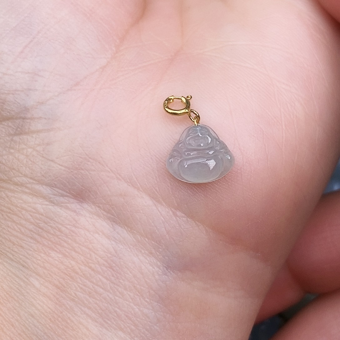 翡翠颈饰18K金镶嵌佛公