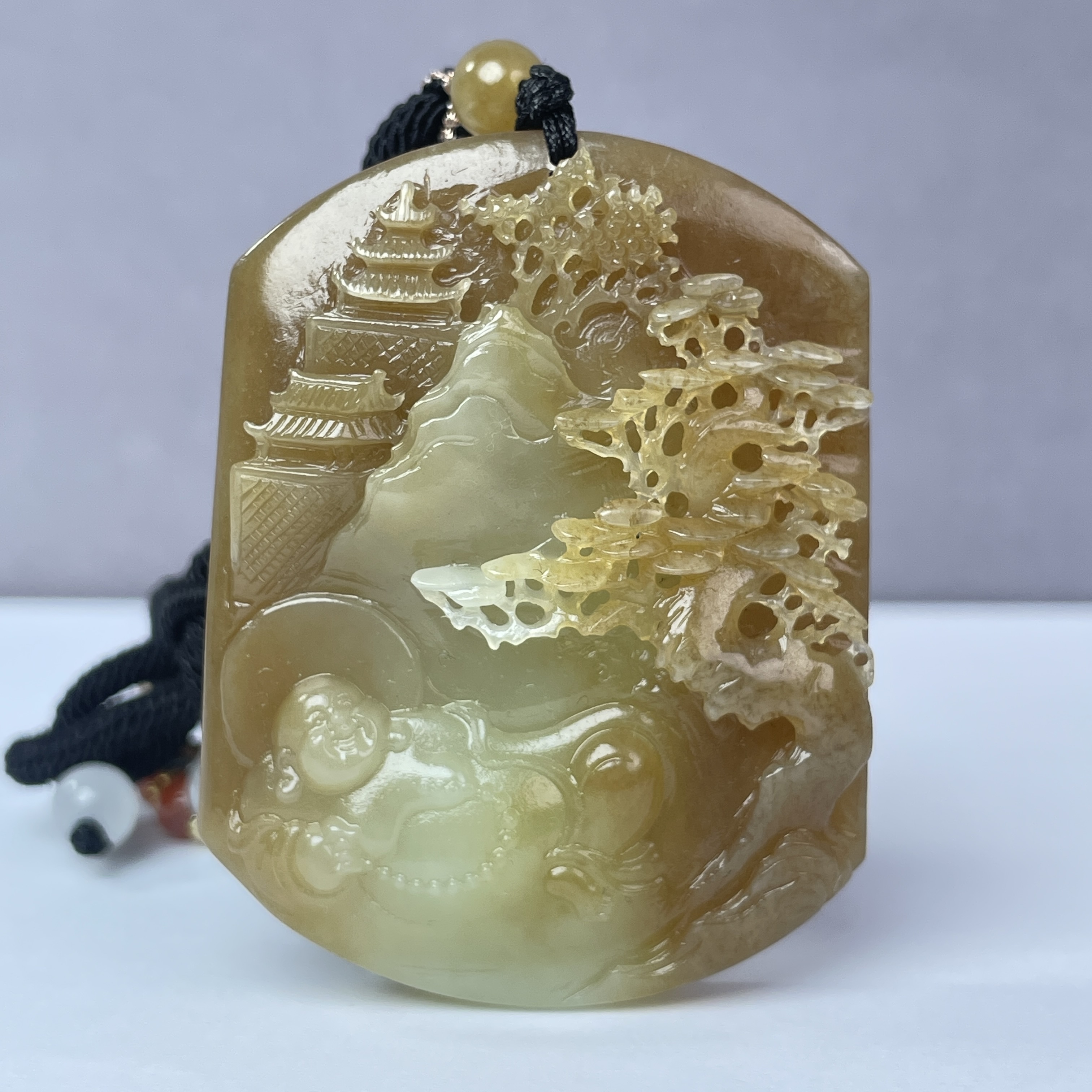 A096 和田玉自在天下和田玉老糖挂坠