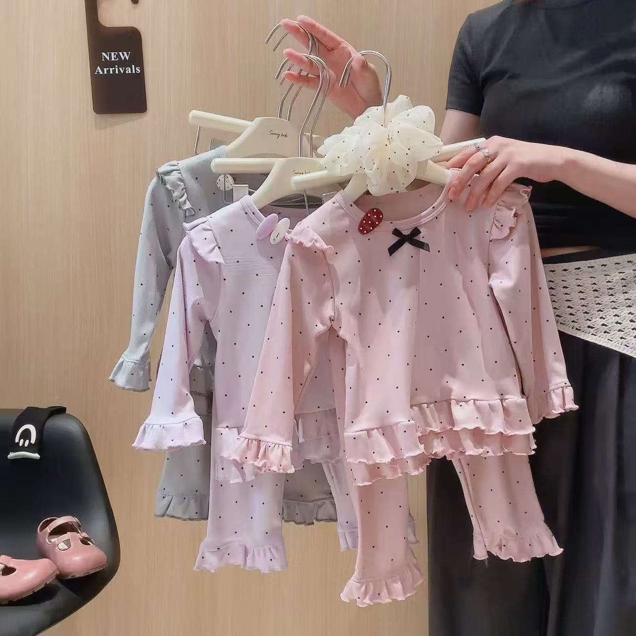 【阿楠专属】秋冬保暖卡通风甜美保暖学院风家居服套装韩版