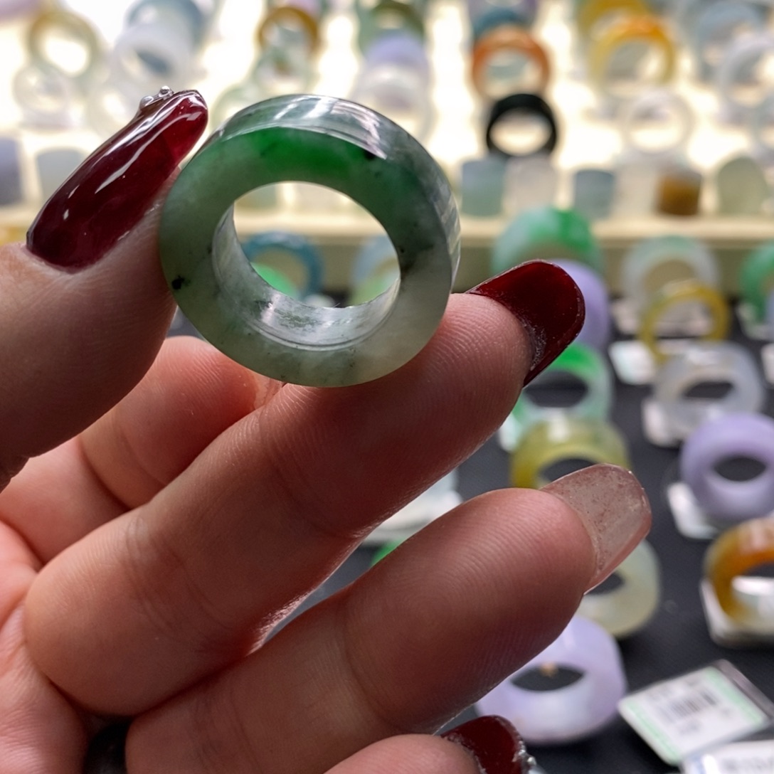 定制翡翠未镶嵌翡翠戒指12-15