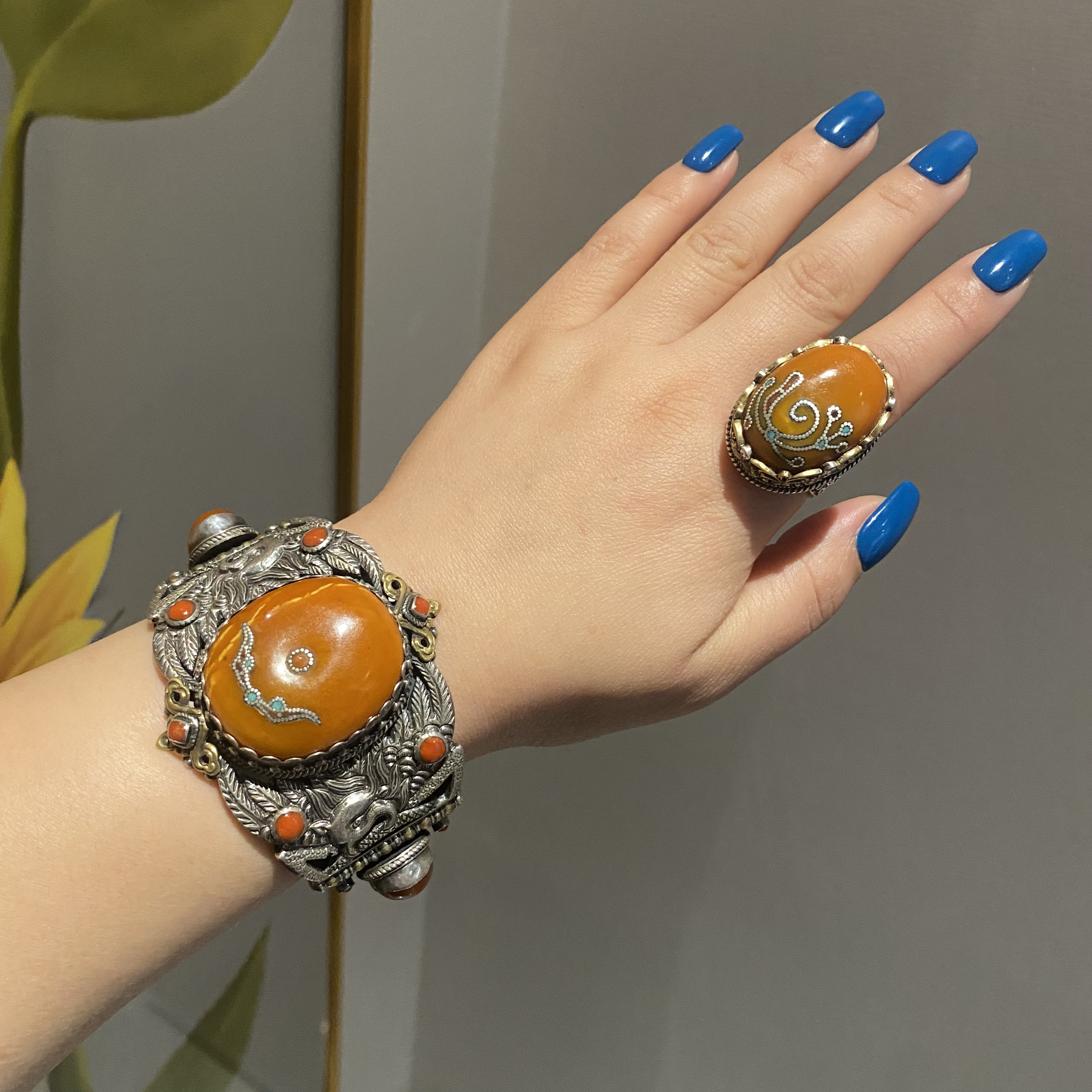 925银手镯 国外原创设计925银手镯腕饰民族风高级定制款式