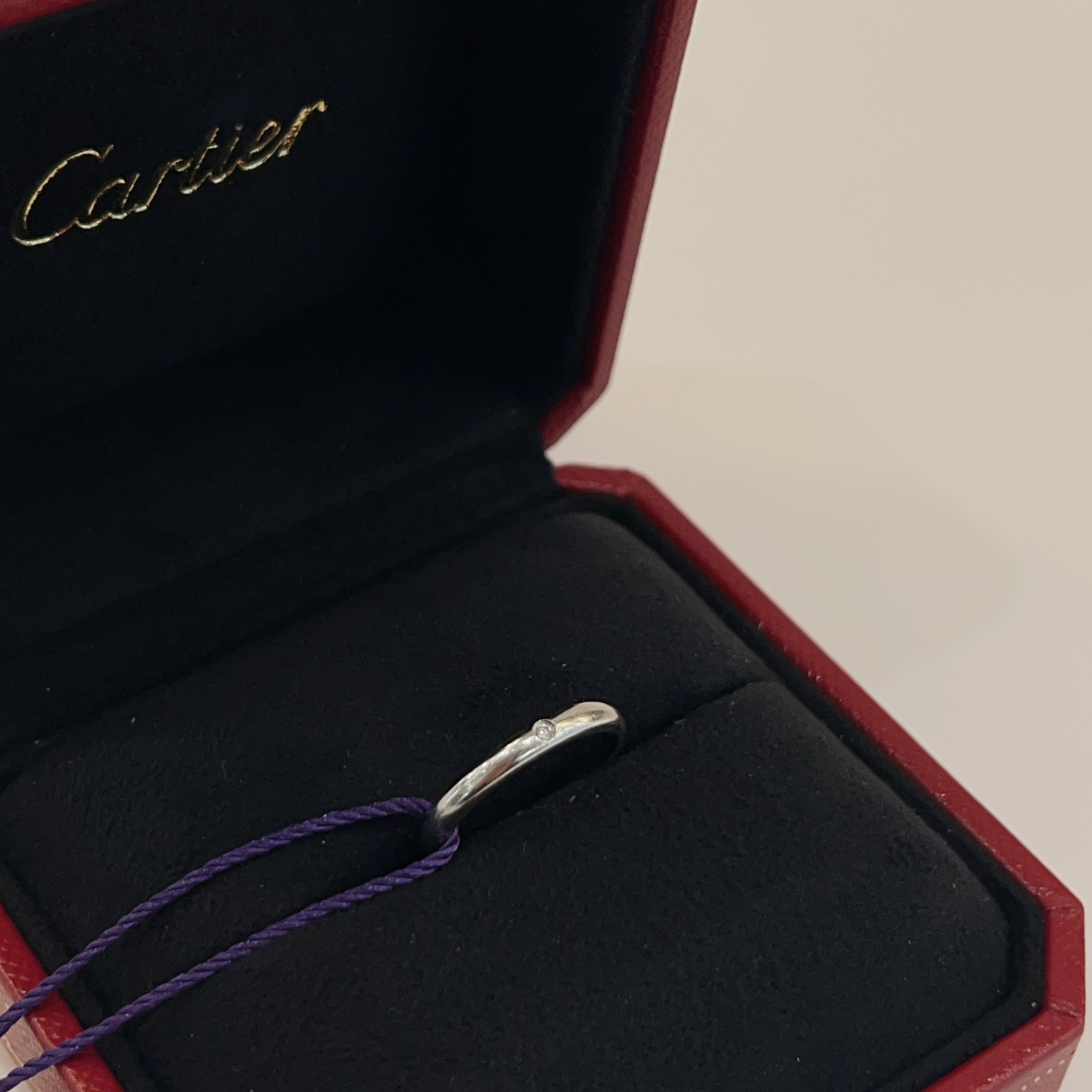 99新 Cartier/卡地亚 7姐专场/ 单钻戒指18K白金 50码
