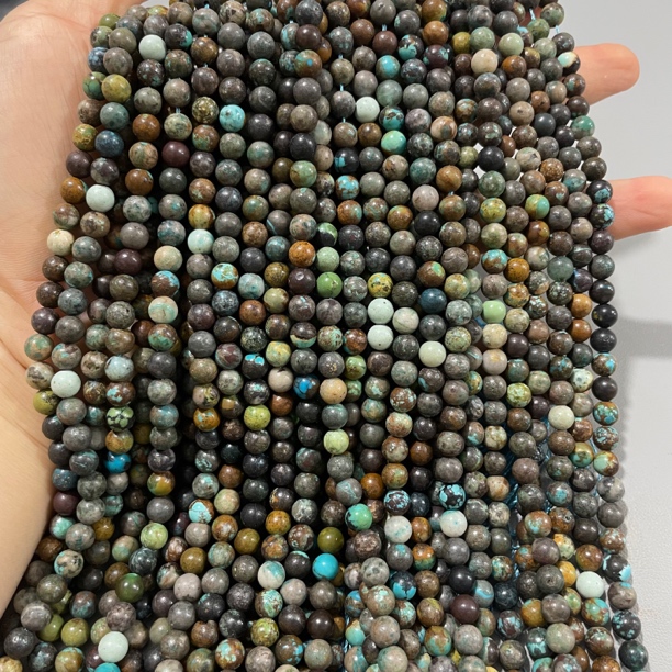 6mm唐三彩绿松石圆珠散珠饰品佛珠diy手工串珠半成品