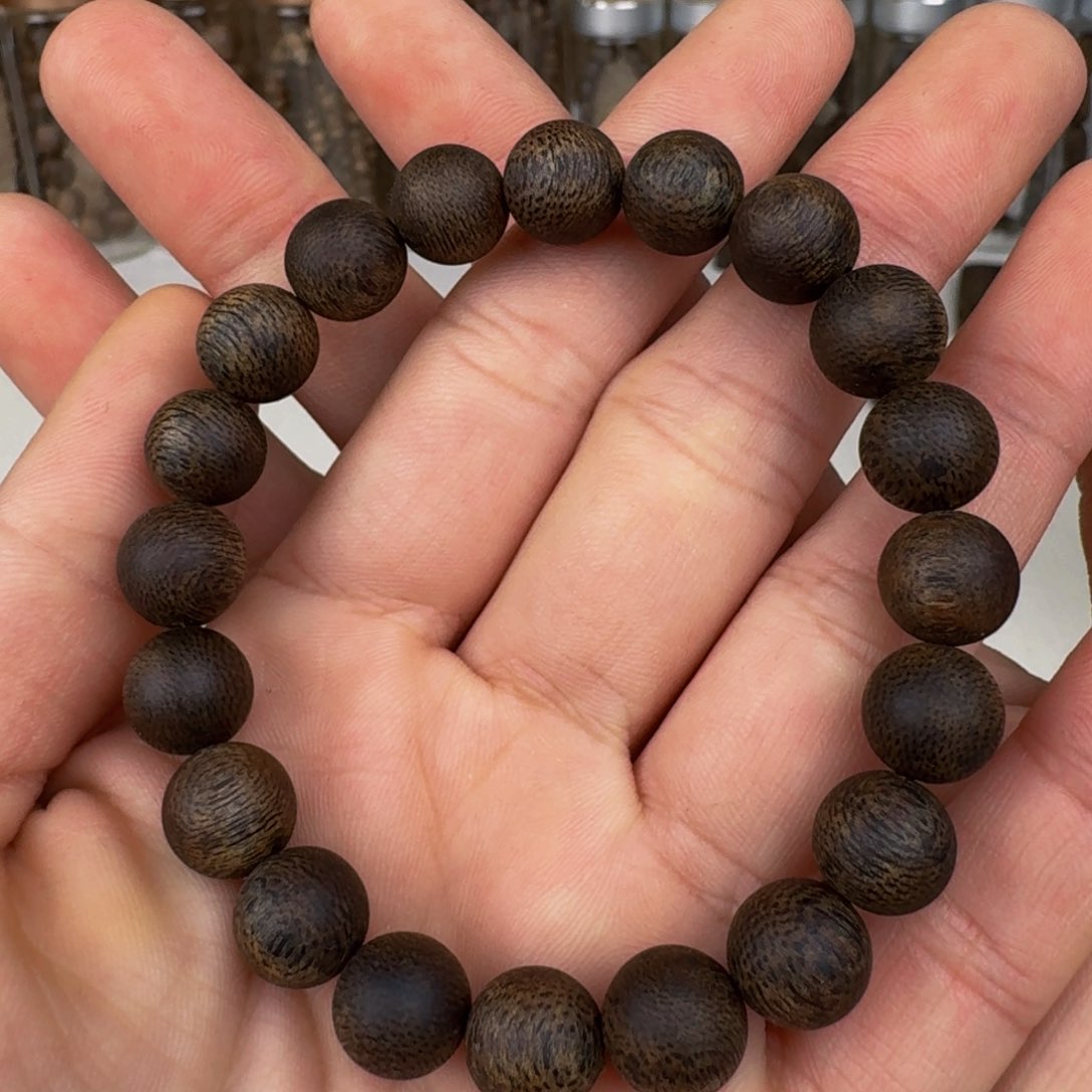 沉香手串棋楠沉香张勺子沉水圆珠卡10+保12+克