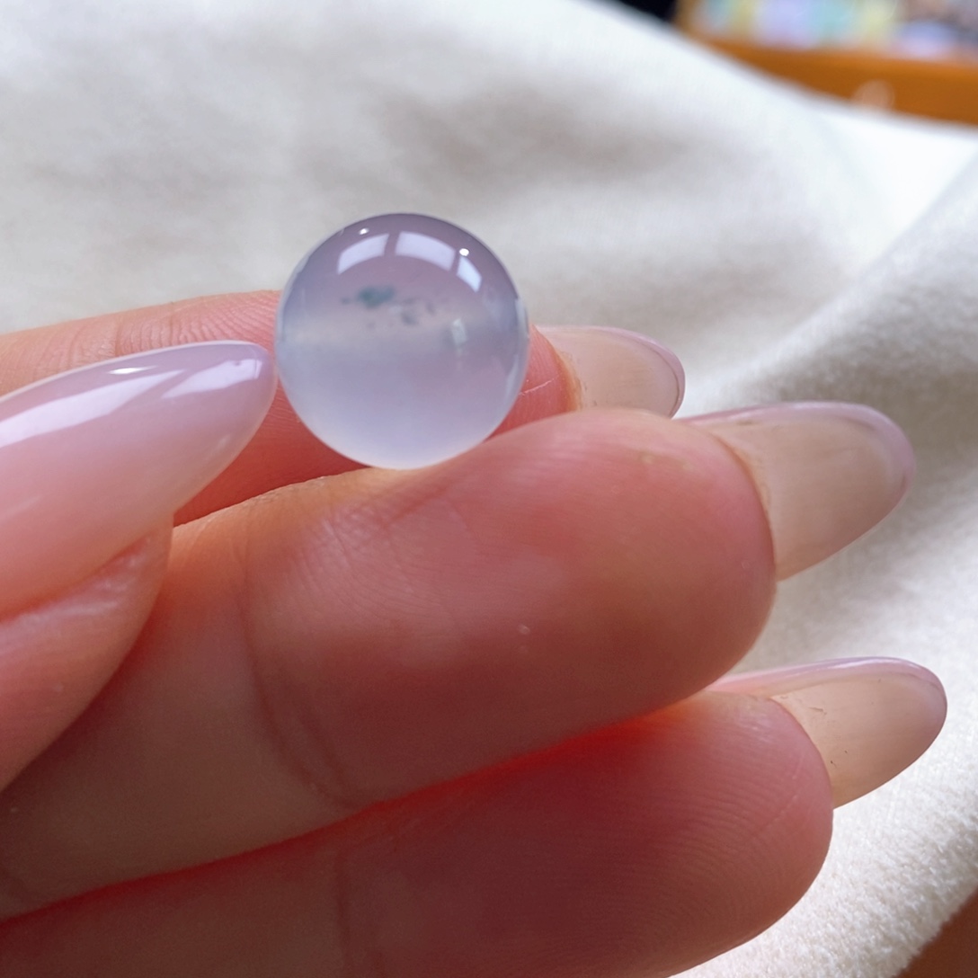 翡翠未镶嵌吊坠(不含链)翡翠高冰飘小花珠卡12.5m