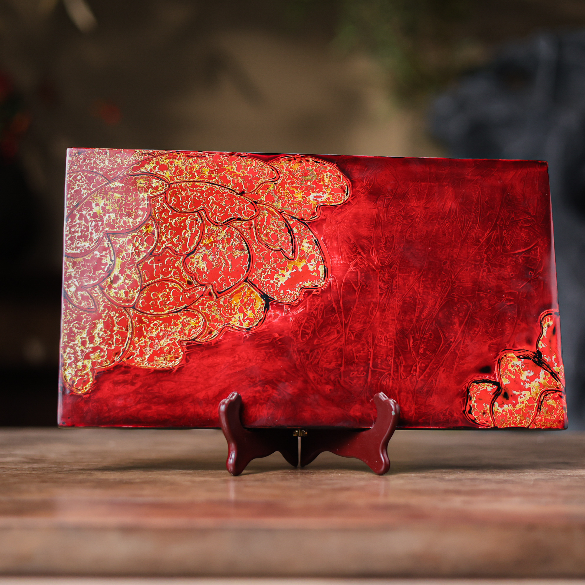 【小田甄陶】cp10灼蕖-尺寸35cm*20cm（华漆堂0196）