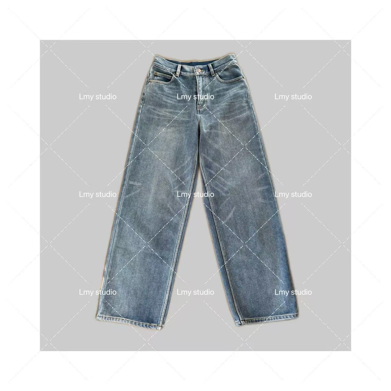 CE经典裤型chill范复古洗水磨毛款直筒牛仔