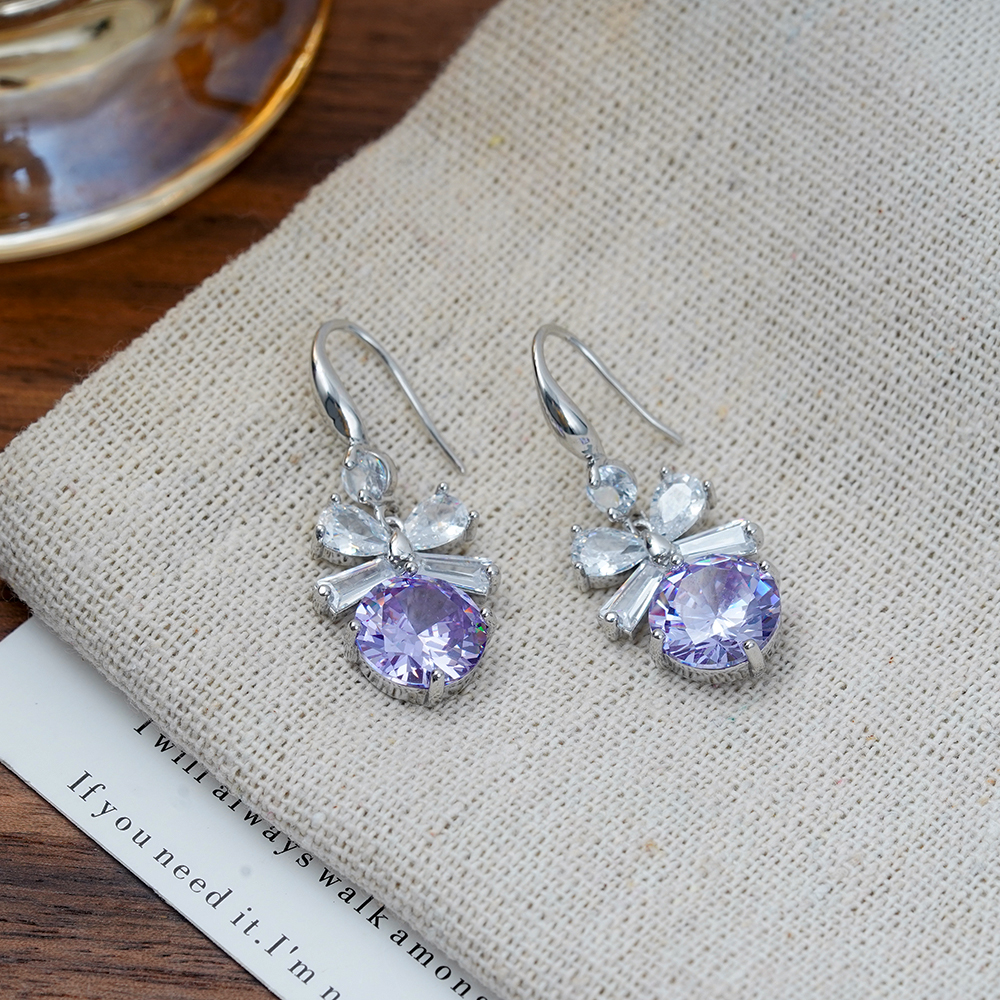 铜合金耳饰 耳环紫色蝴蝶高级感耳饰PT1873