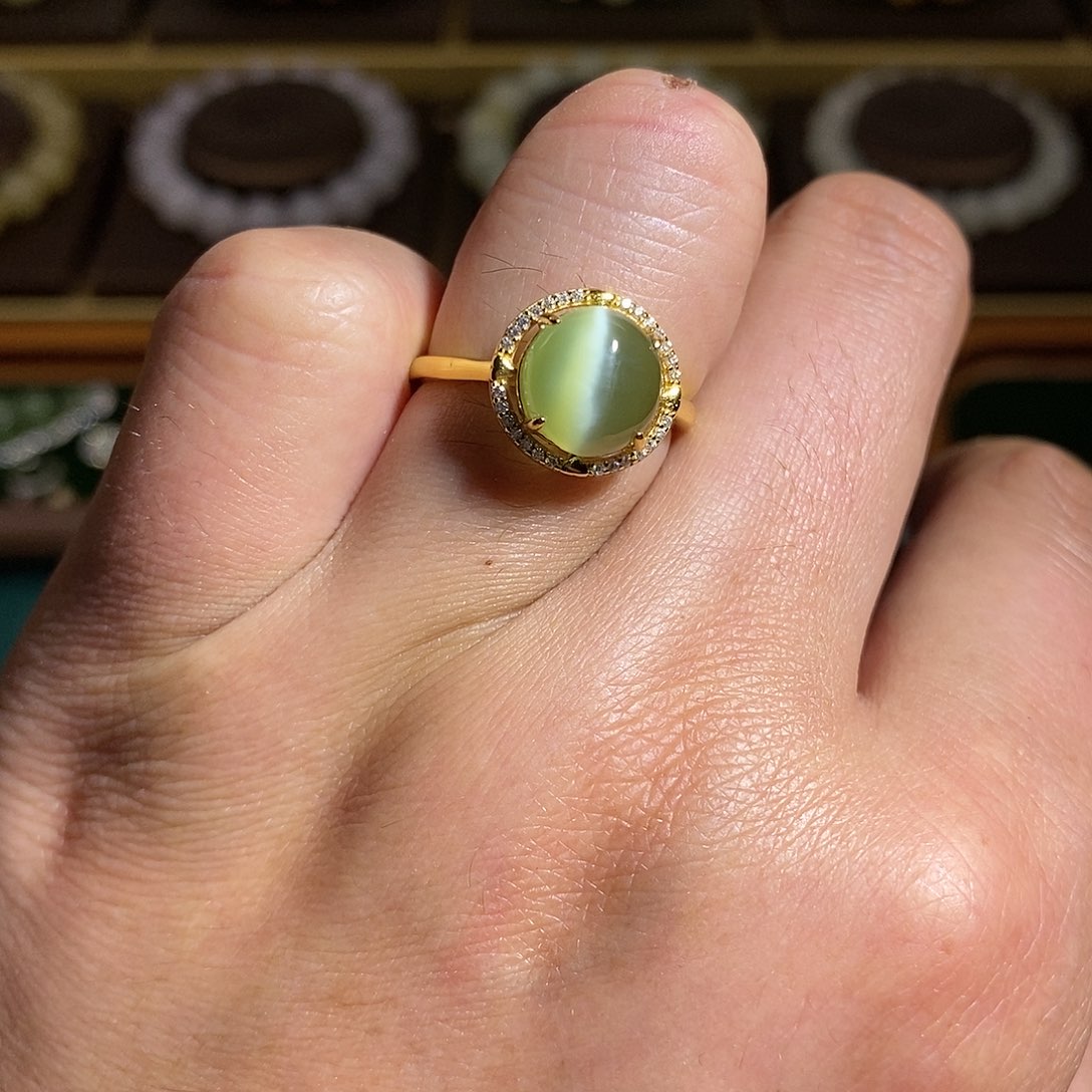 【闪购商品】银S925镶嵌戒指和田玉（碧玉）