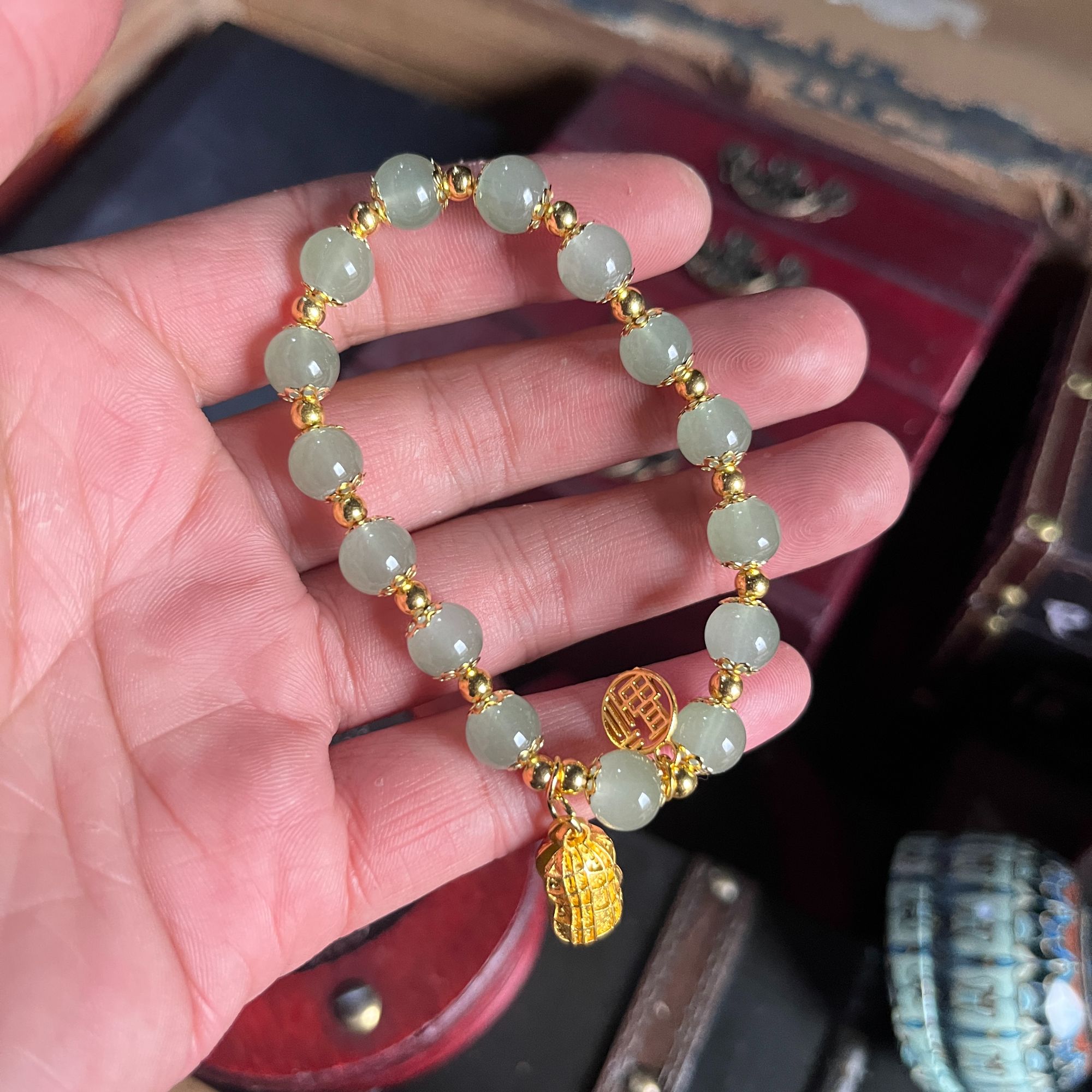 精品手链精选平安花生链绿
