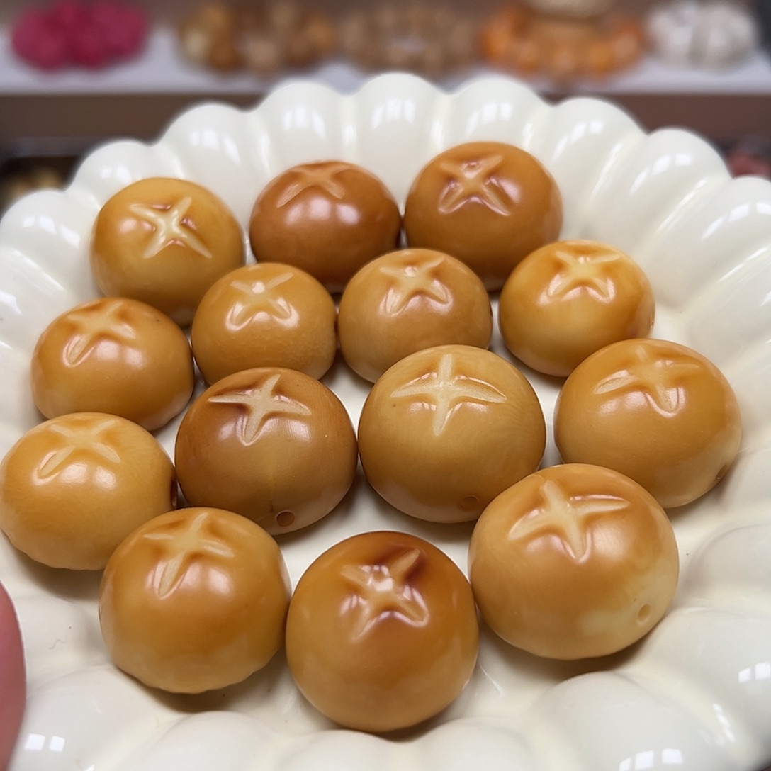 菩提根/象牙果手串瑕疵炭烤香菇包10颗配大小