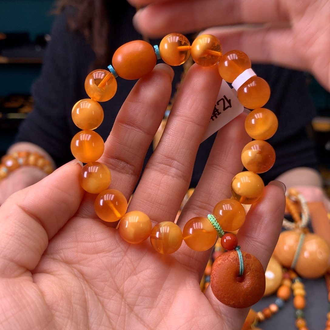 蜜蜡未镶嵌手串天然