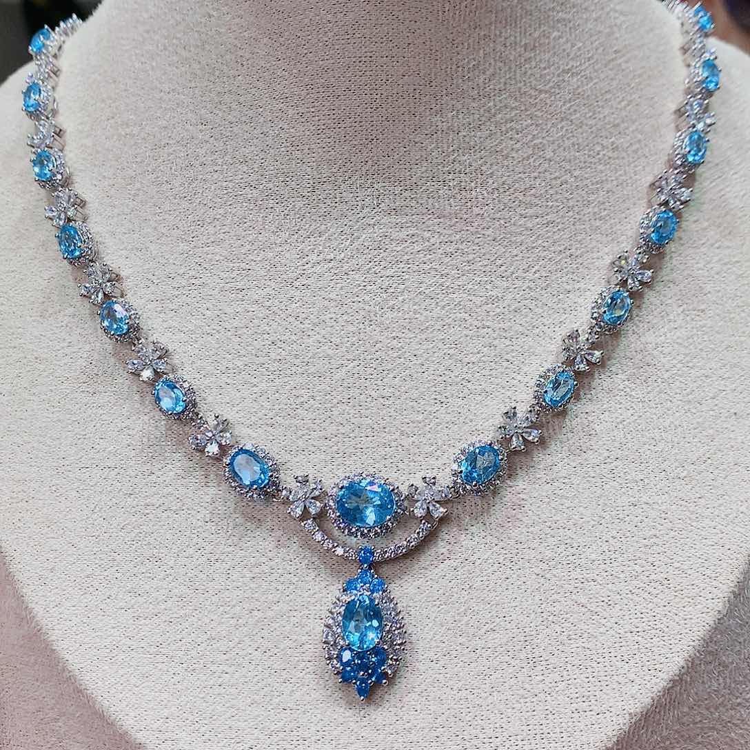 颈饰银S925镶嵌托帕石