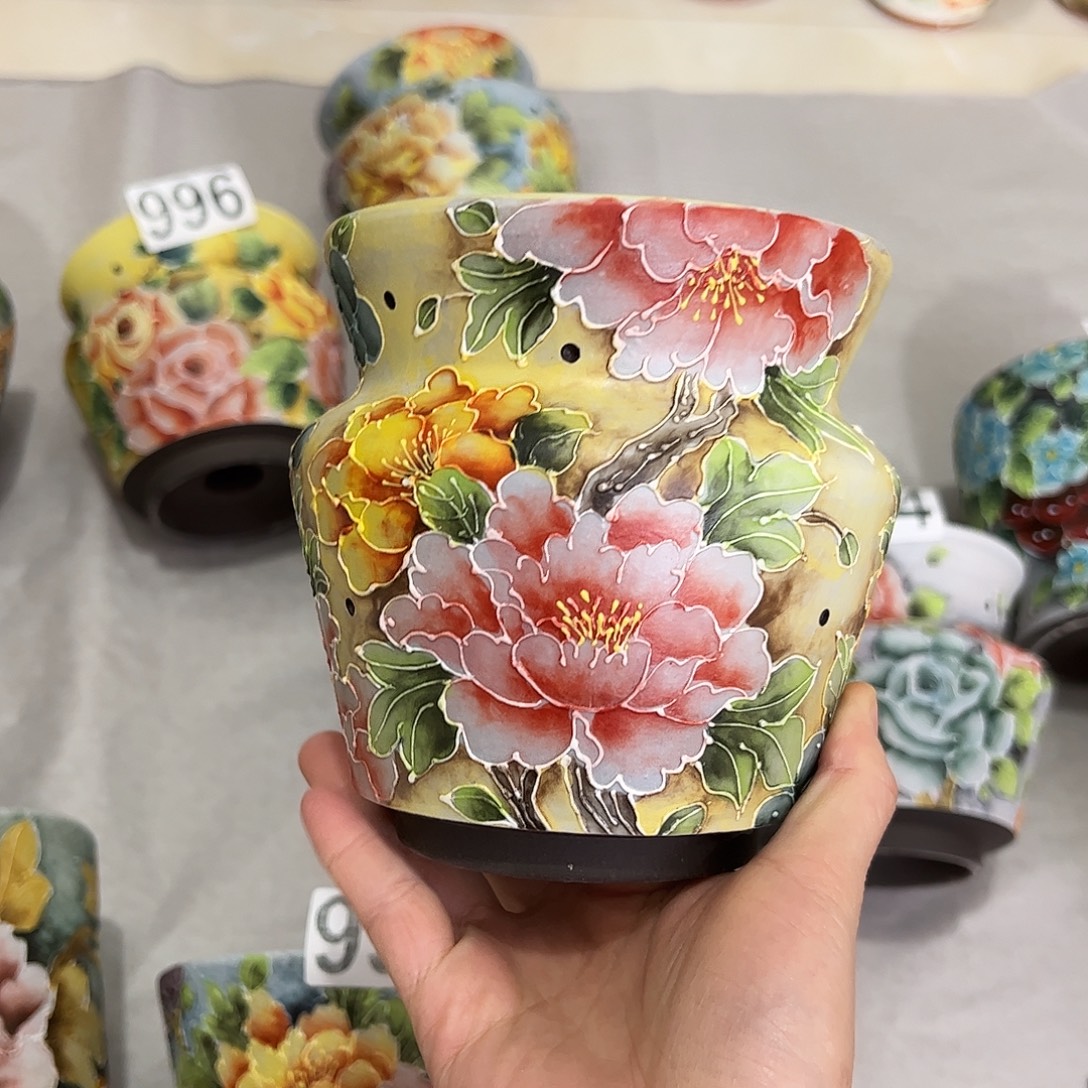 *****景德镇炫彩手绘陶瓷花盆