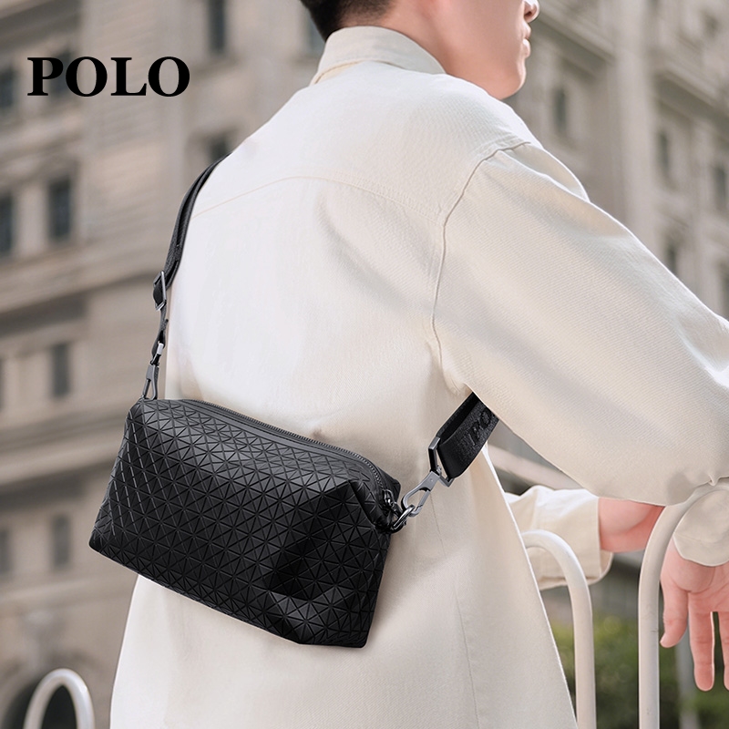 POLO夏季男士时尚复古休闲百搭单肩包潮流简约斜挎包青年商务韩版