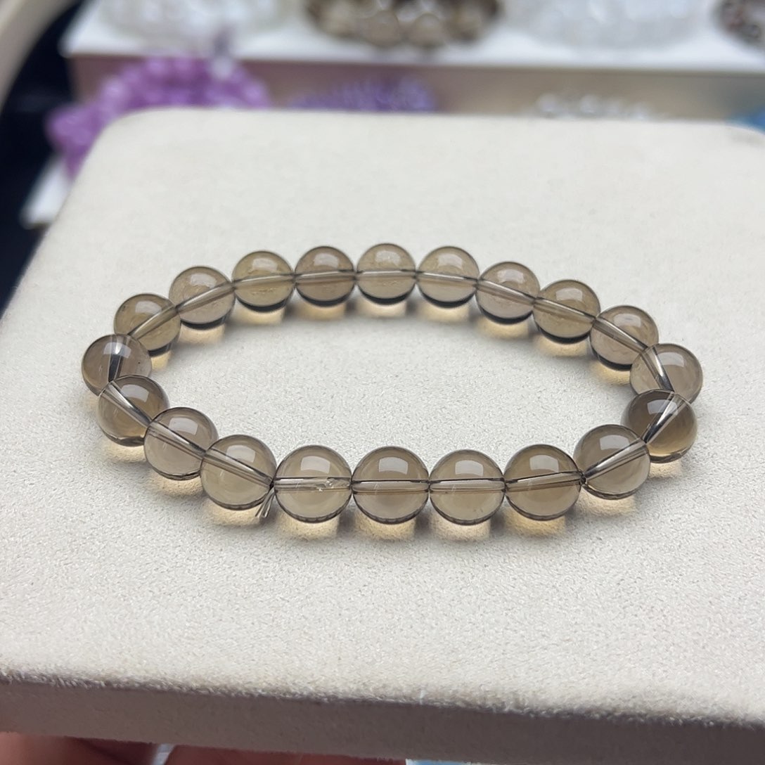 未镶嵌手链水晶心*茶晶10.4咪