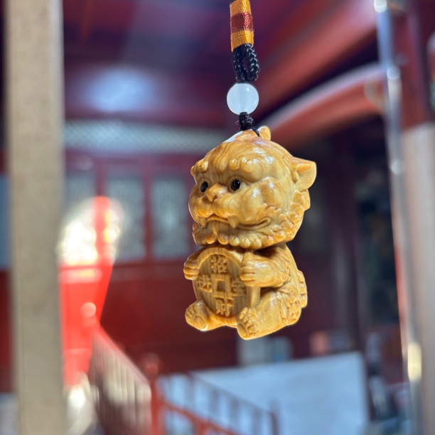 九华山木制坐骑挂件小谛听