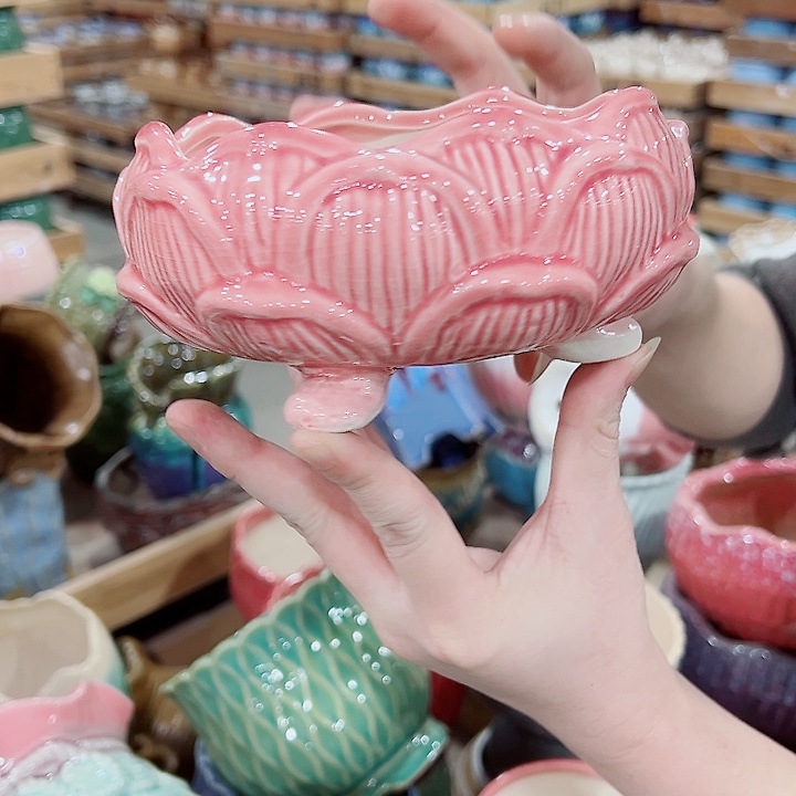 有孔，凑单福利满10元发货陶瓷多肉花盆！