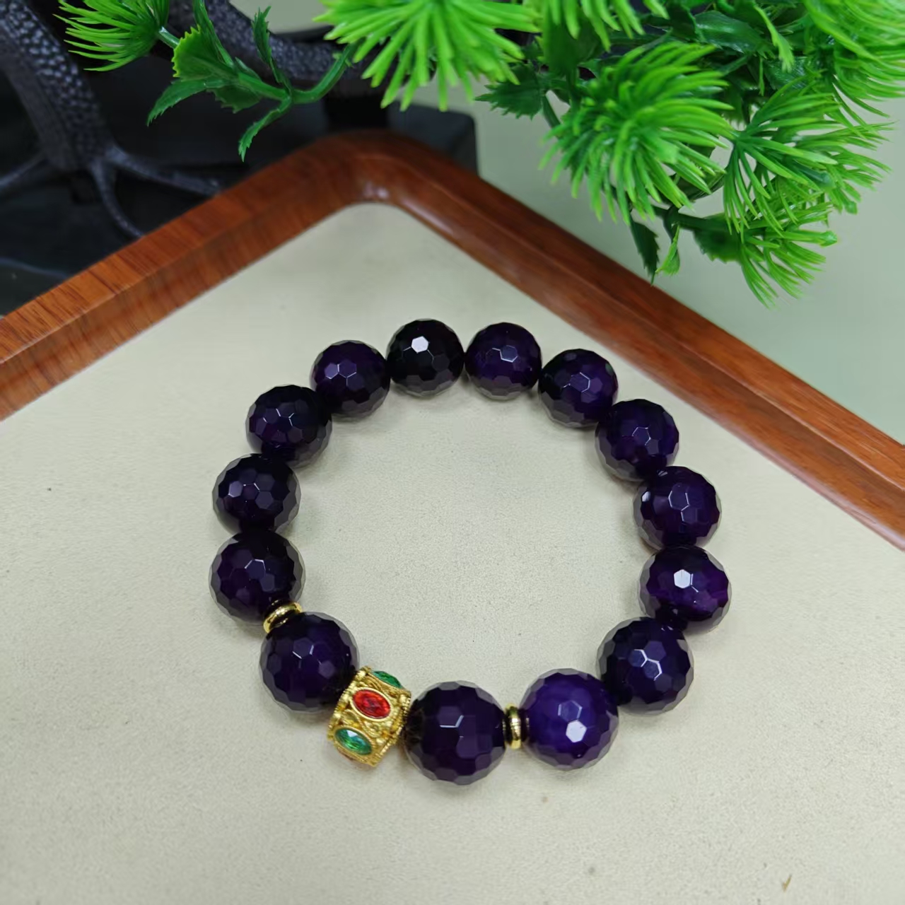 19紫杉醇108切面玉石玛瑙手串