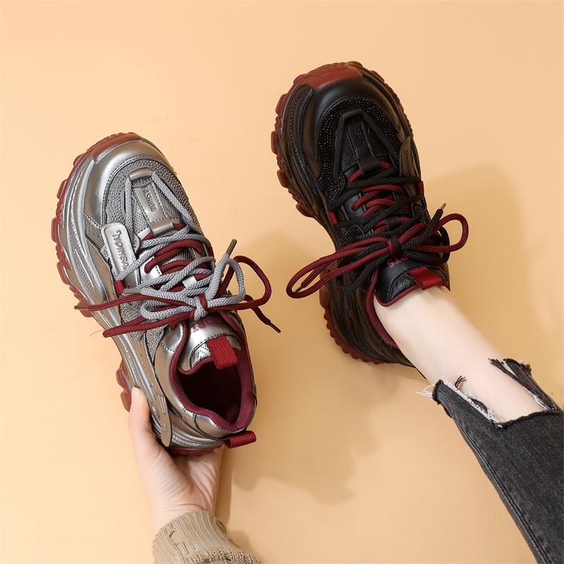 【高品质】爆款休闲老爹鞋女2025新款厚底休闲鞋增高舒适防滑运动鞋