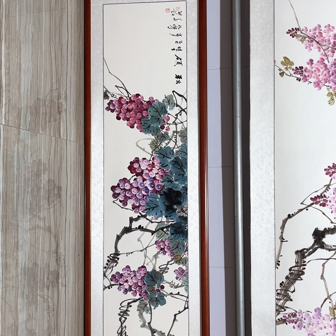 国画书画作品带框163×48