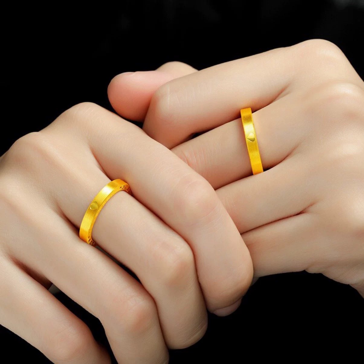 合金戒指 金店同款【时光年轮爱心】罗马数字情侣对戒款