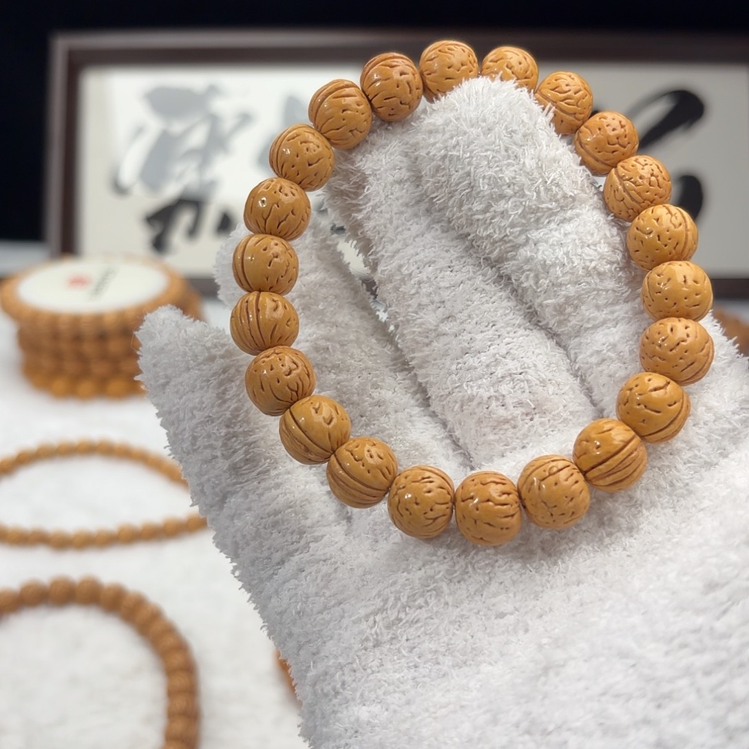 *****手串桃核1.1加「黄老邪」野生桃核单圈