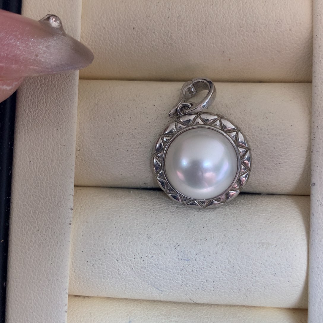 拼合珍珠（马贝珠）颈饰银S925镶嵌