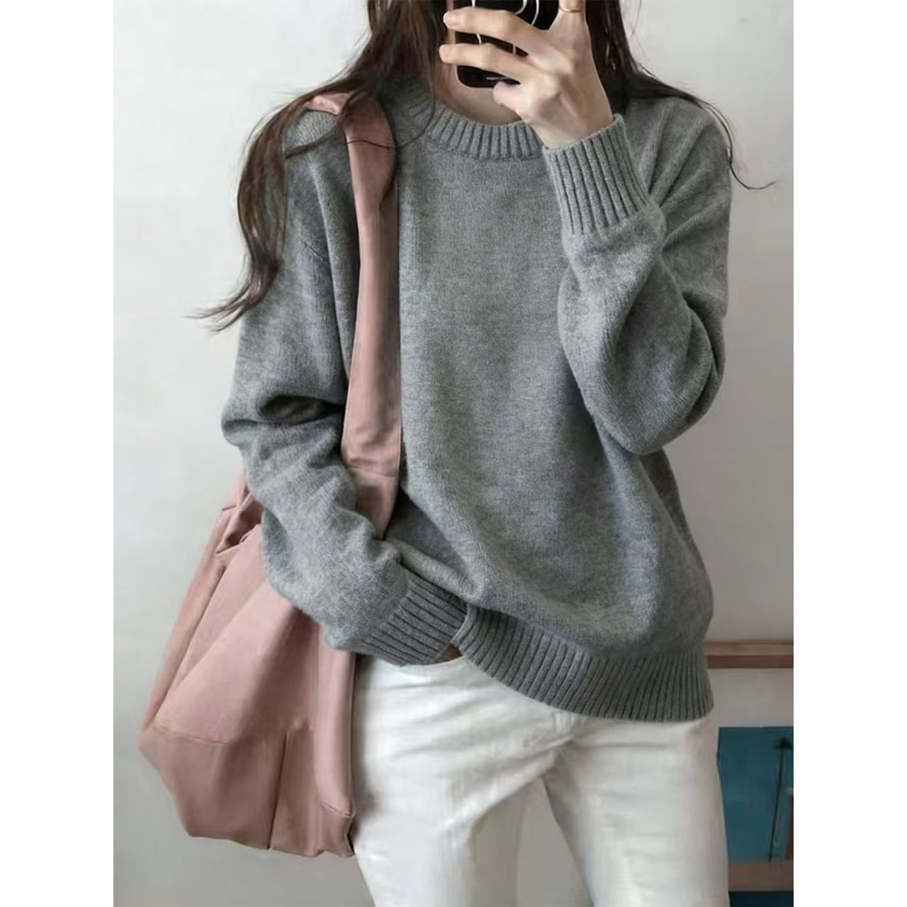 0474 气质毛衣女秋冬外穿慵懒软糯针织衫大仓库0412