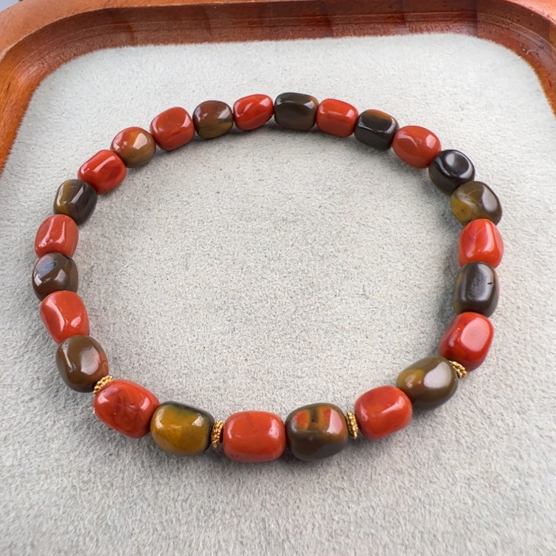 南红玛瑙未镶嵌（包浆随型手串5-6mm